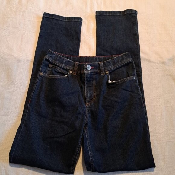 L.L. Bean boys size 14 darker wash jeans, adjustable waist, VGUC - Picture 2 of 8